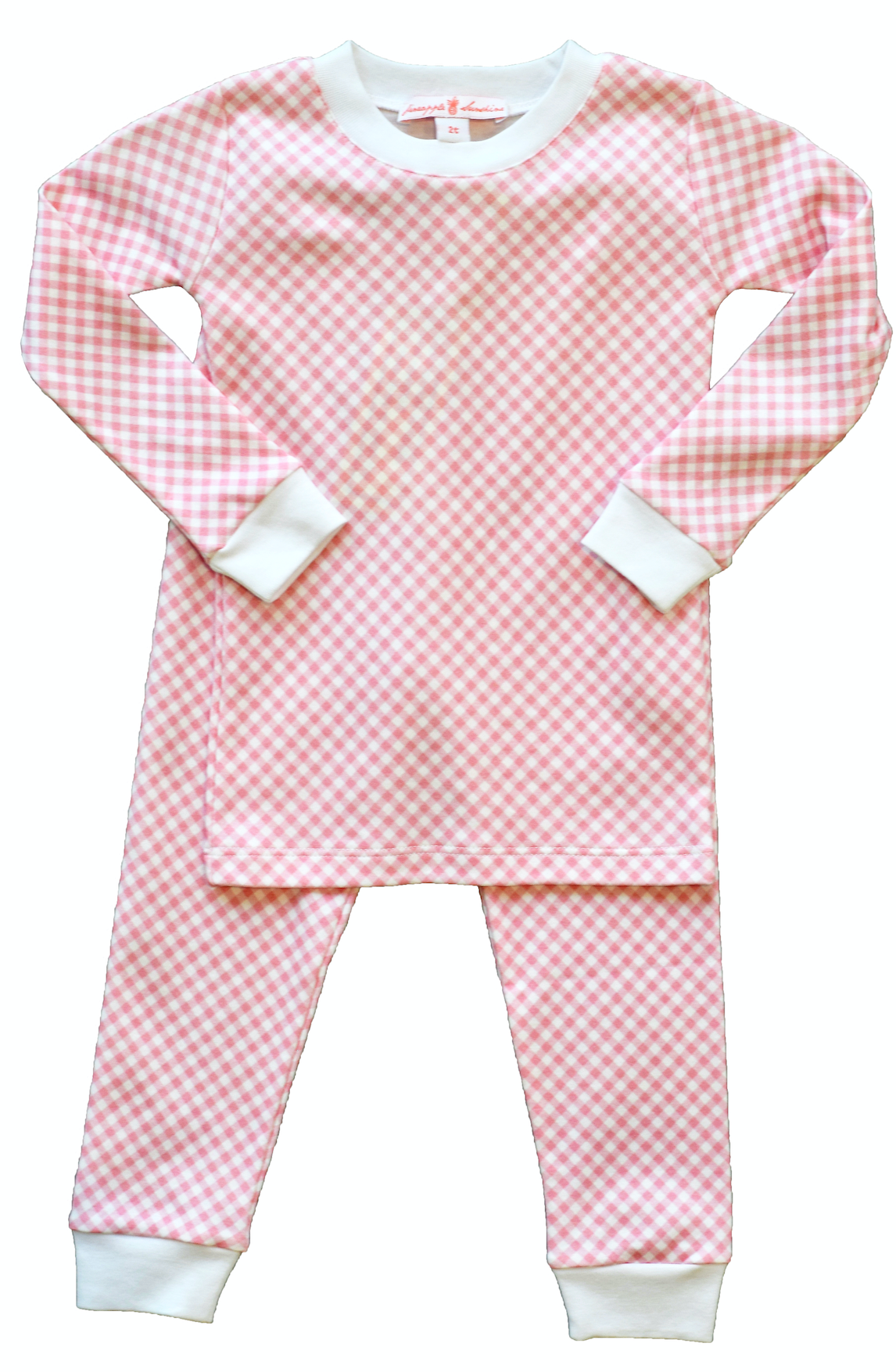 pineapple sunshine pink gingham pajama