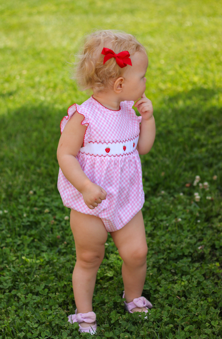 ALBANY PINK GINGHAM BABY FISHING ROMPER – Babes Beer and Barra