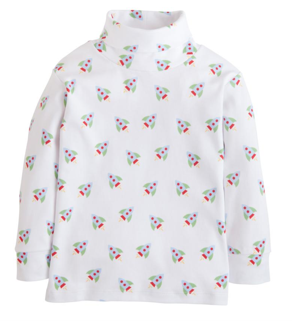 little english rocket printed turtleneck