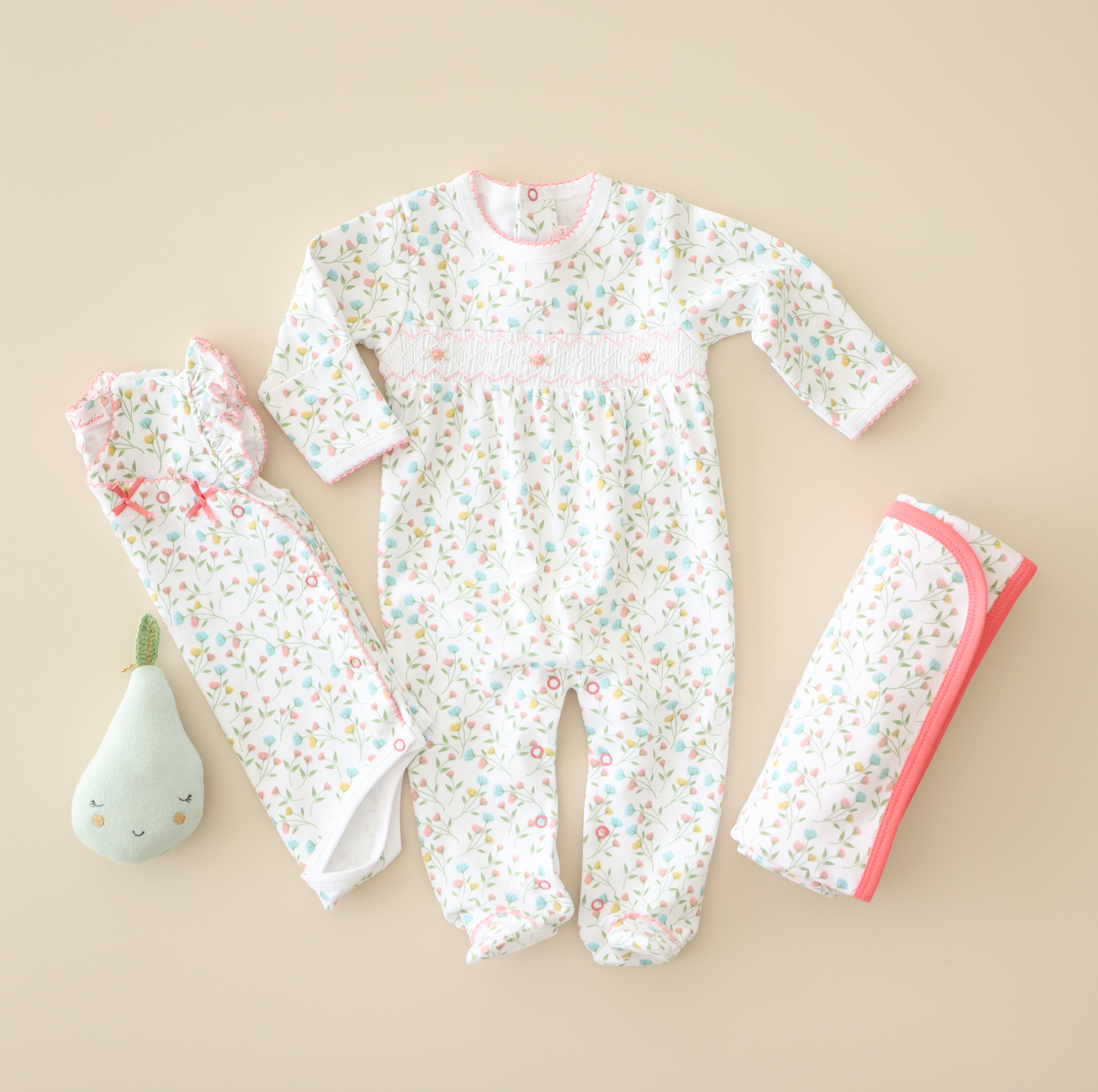 Pineapple Sunshine Pink Arabella Onesie with Bows