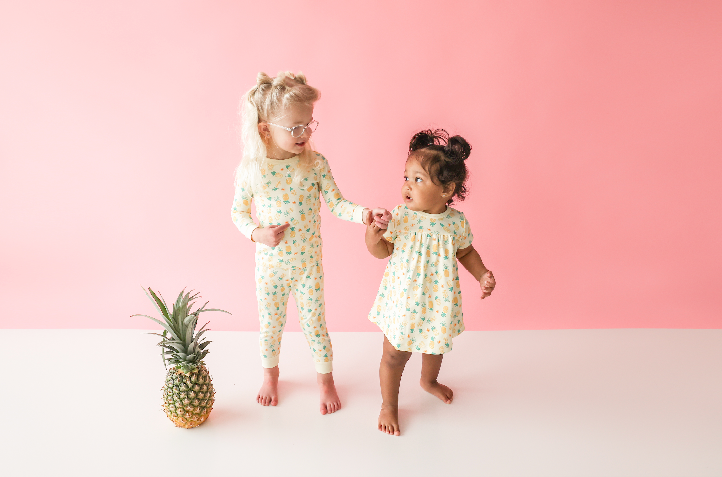 Pineapple Sunshine Pineapple Print 2-Piece Pajama
