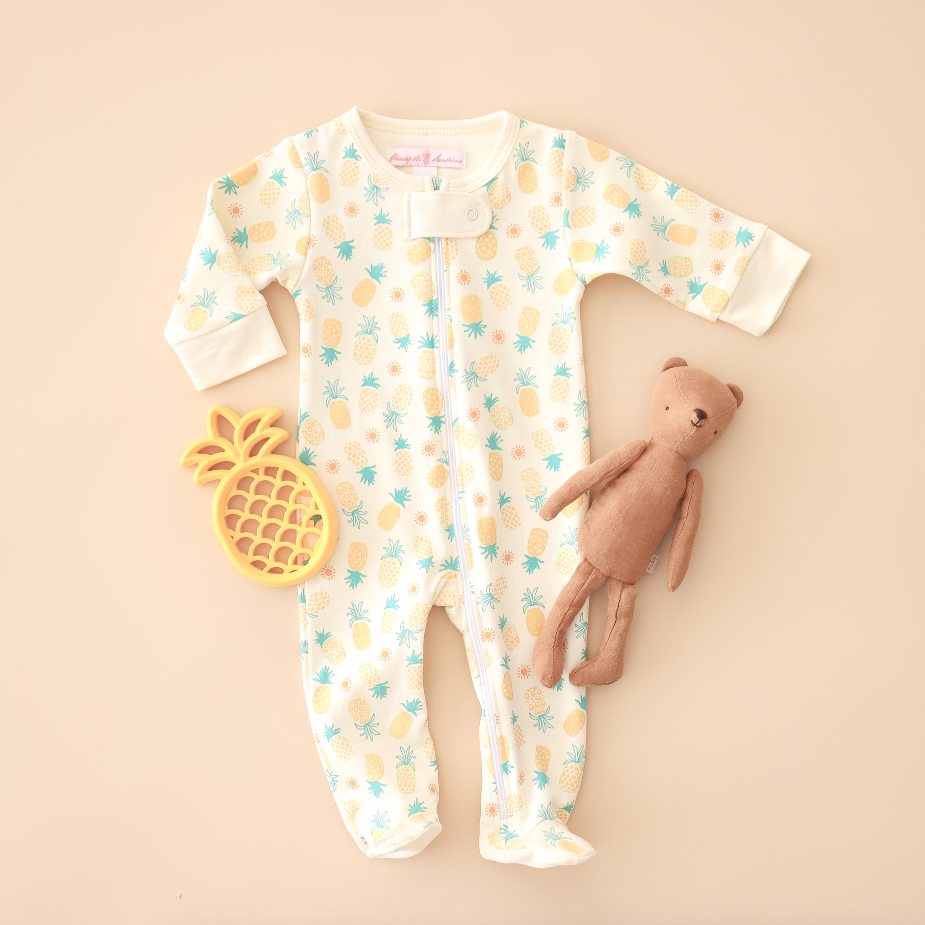 Pineapple Sunshine Pineapple Print Footie