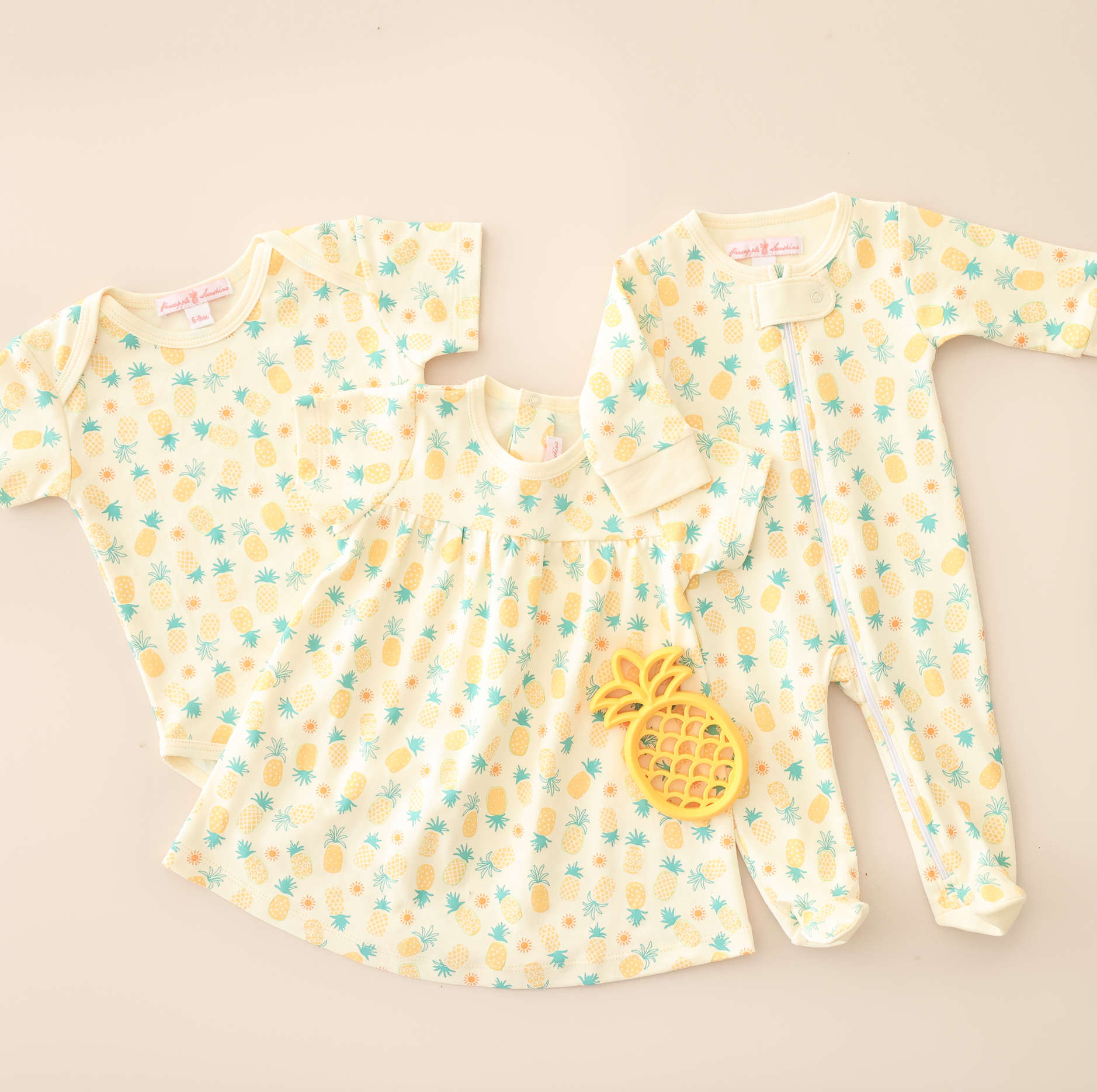 Pineapple Sunshine Pineapple Print Footie
