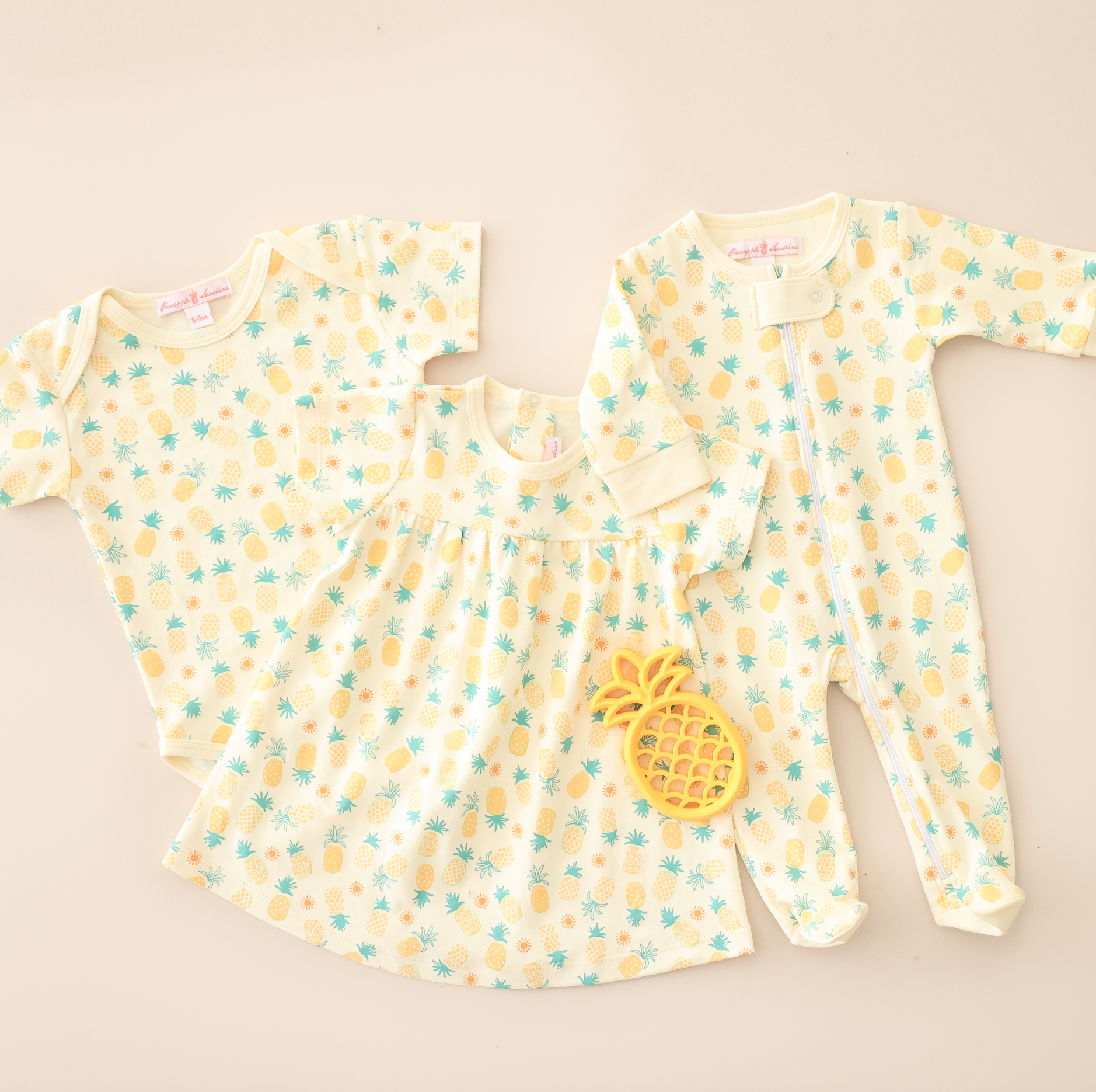 Pineapple Sunshine Pineapple Print Onesie