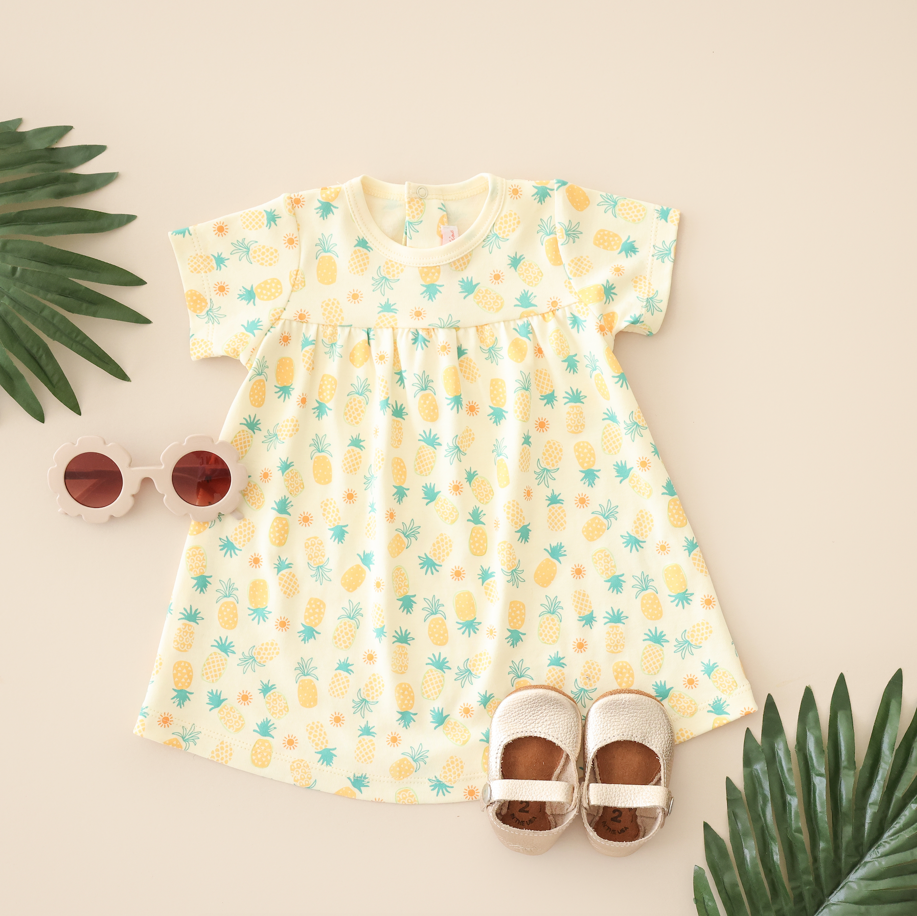 Pineapple Sunshine Pineapple Print Swing Dress