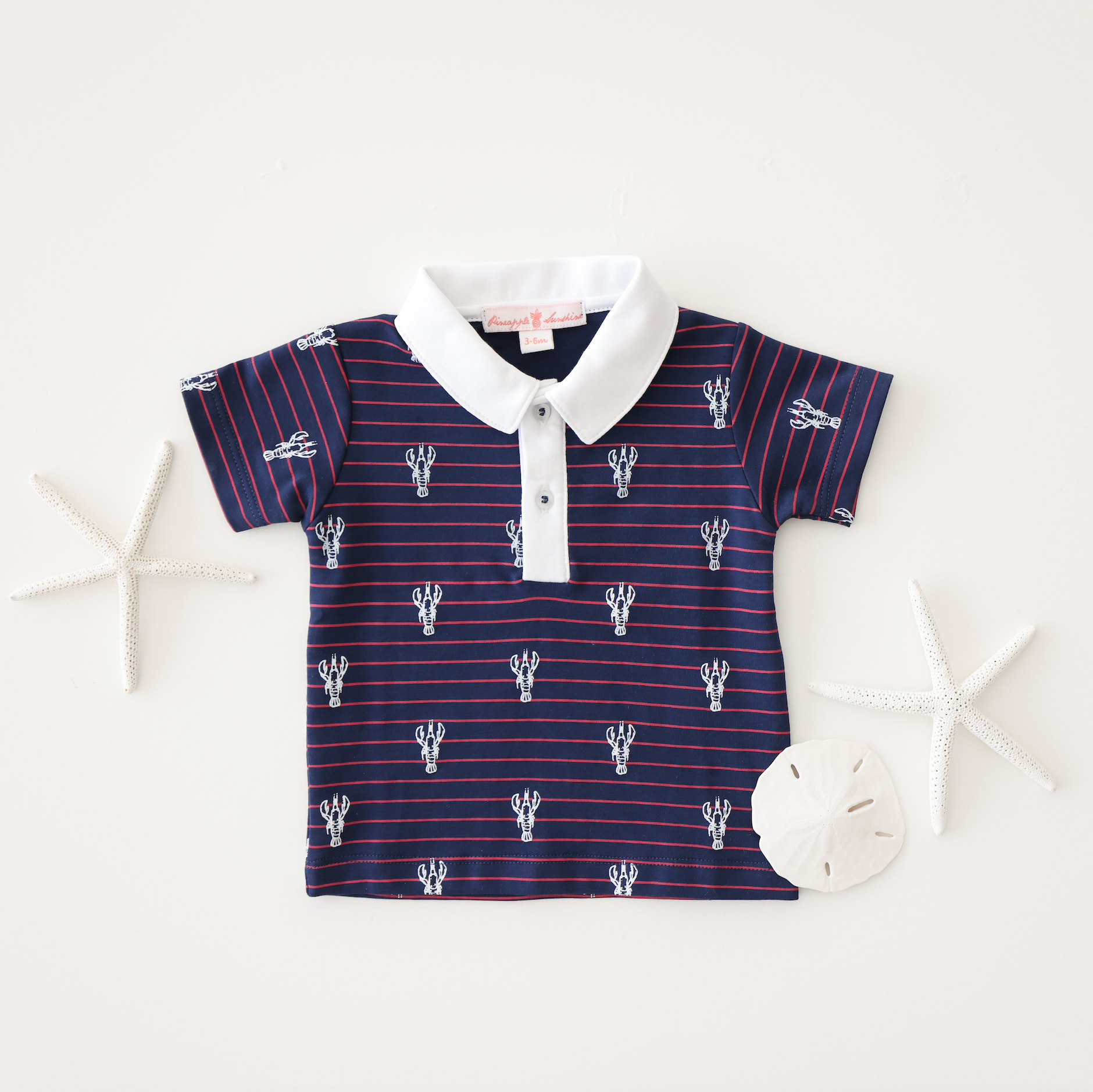 Pineapple Sunshine Lobster Stripe Polo