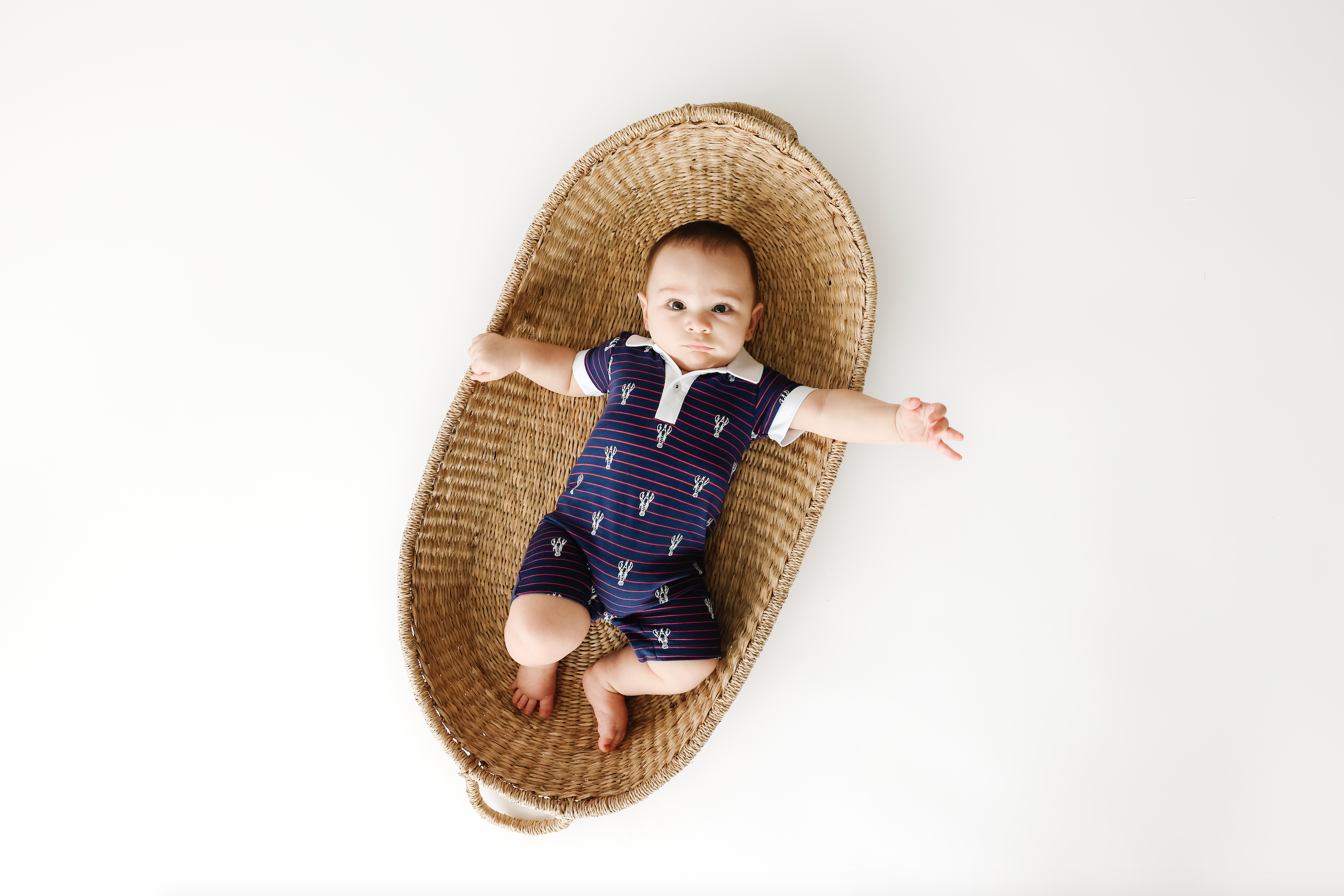 Pineapple Sunshine Lobster Stripe Romper