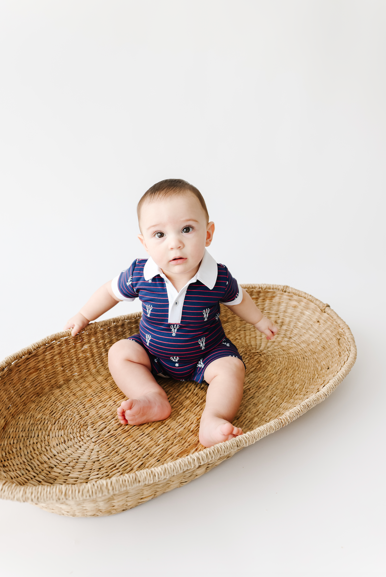 Pineapple Sunshine Lobster Stripe Romper