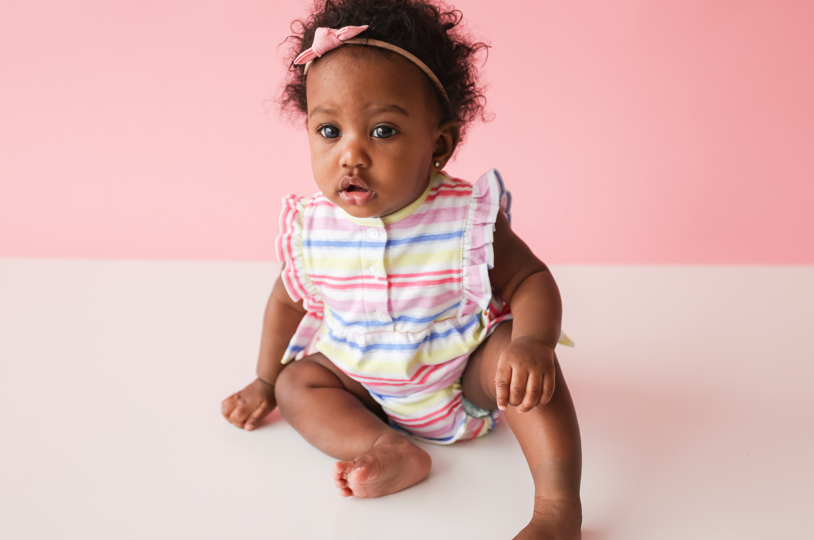 Pineapple Sunshine Rainbow Stripe Side Tie Bubble - Little Birdies
