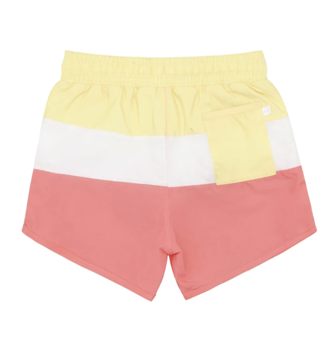 Minnow Swim Coral Sands Tricolor Block Boardie - Little Birdies Boutique