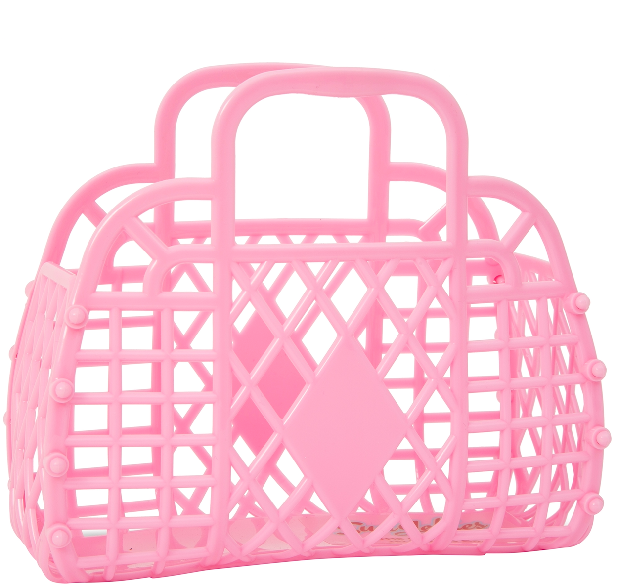 Sun Jellies Retro Basket in Bubblegum Pink - Mini - Little Birdies