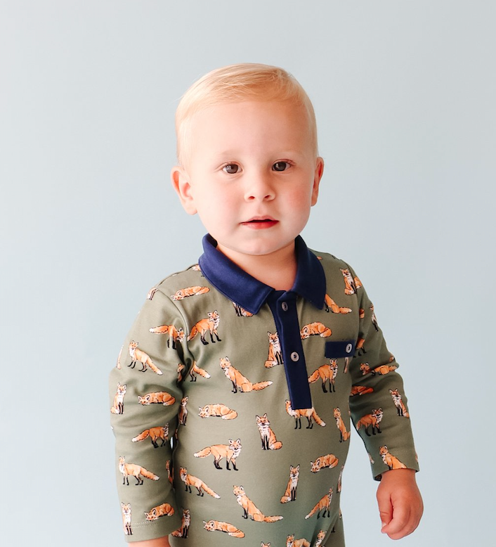 Pineapple Sunshine Green Fox Polo Shirt - Little Birdies