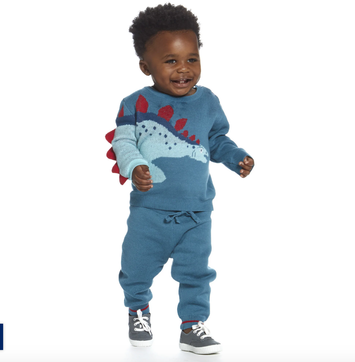 Andy & Evan Teal Stegosaurus Sweater Set - Little Birdies