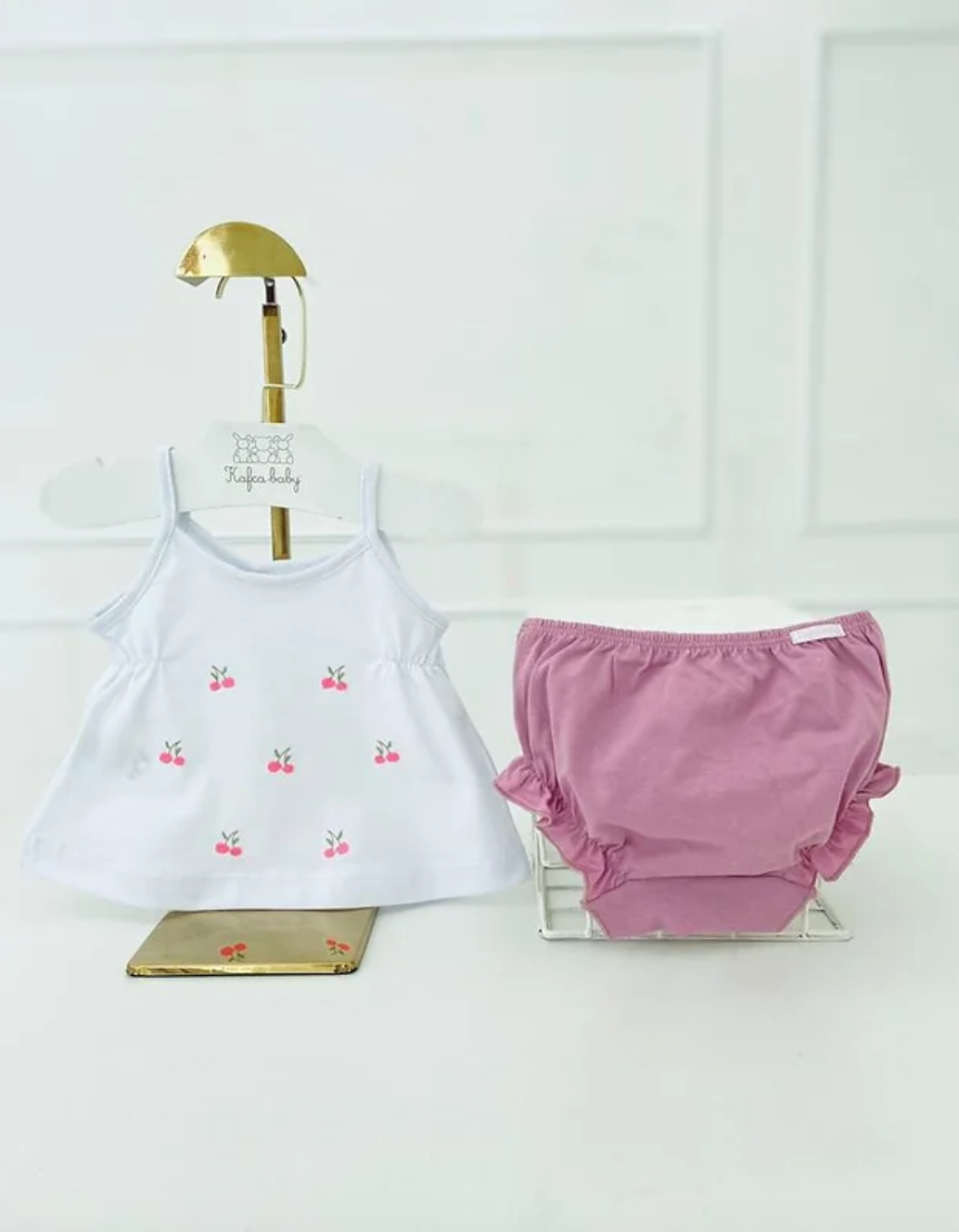 Kafka Baby Cherry Bloomer Set - Little Birdies