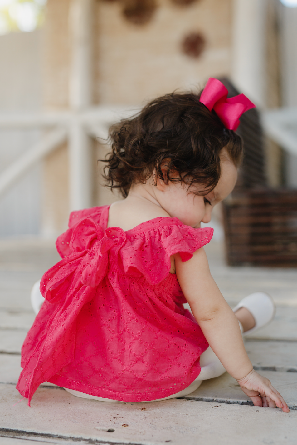 Kafta Baby Fuchsia Eyelet Short Set - Little Birdies