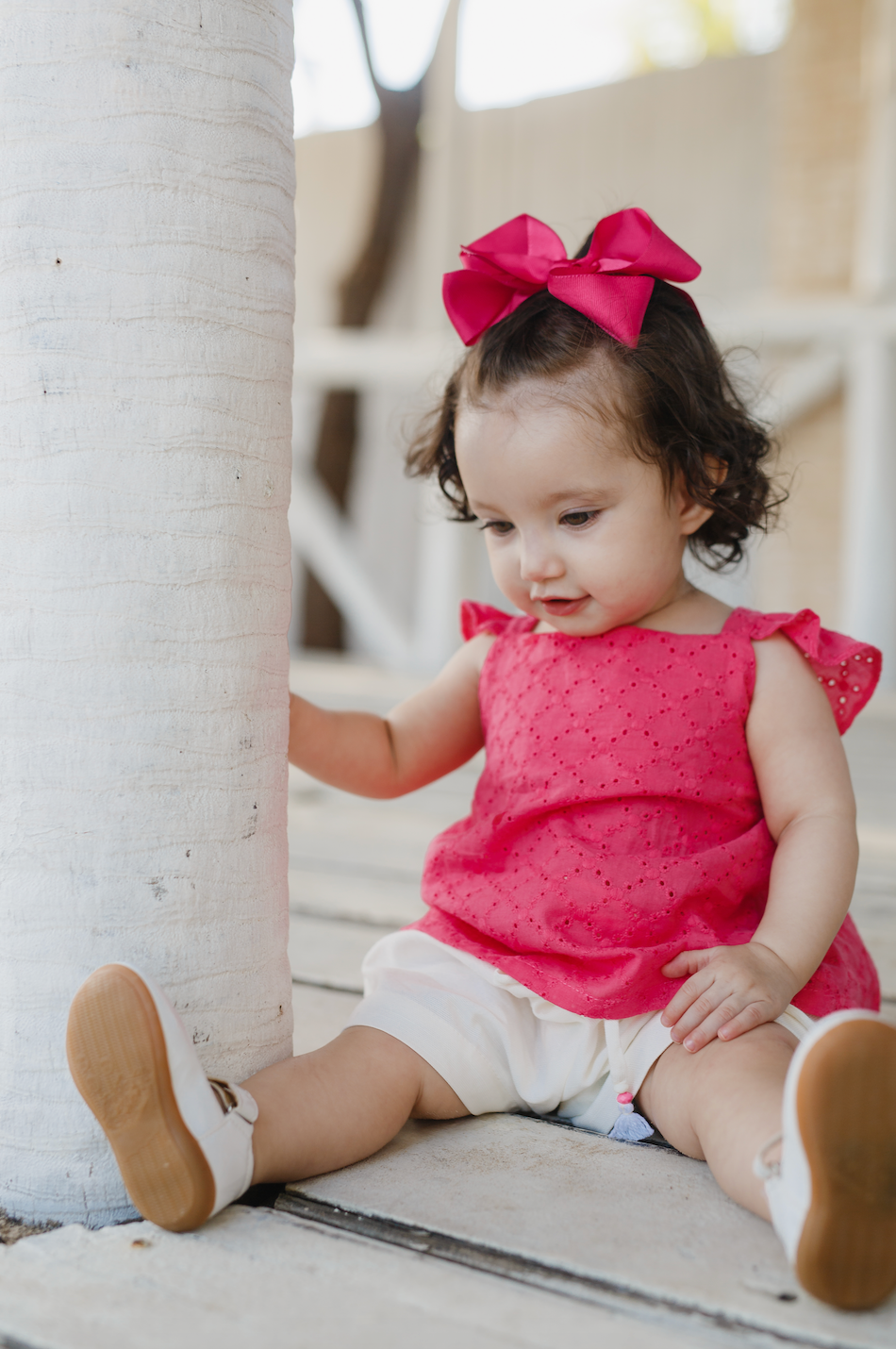 Kafta Baby Fuchsia Eyelet Short Set - Little Birdies