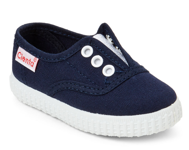 cienta shoes navy laceless slip on shoes - little birdies boutique