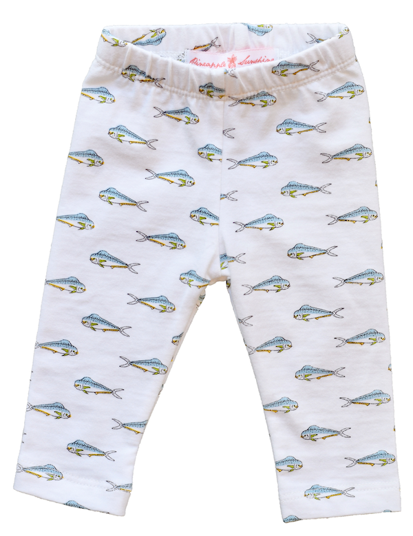 Pineapple Sunshine Mahi Mahi Fish Leggings