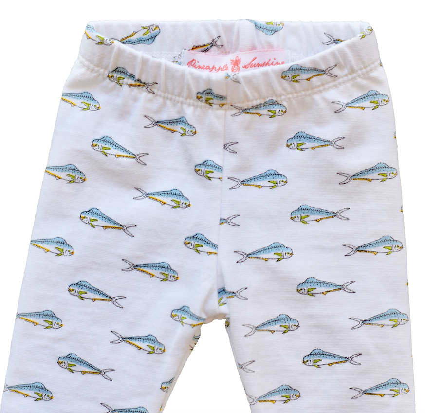 Pineapple Sunshine Mahi Mahi Fish Leggings