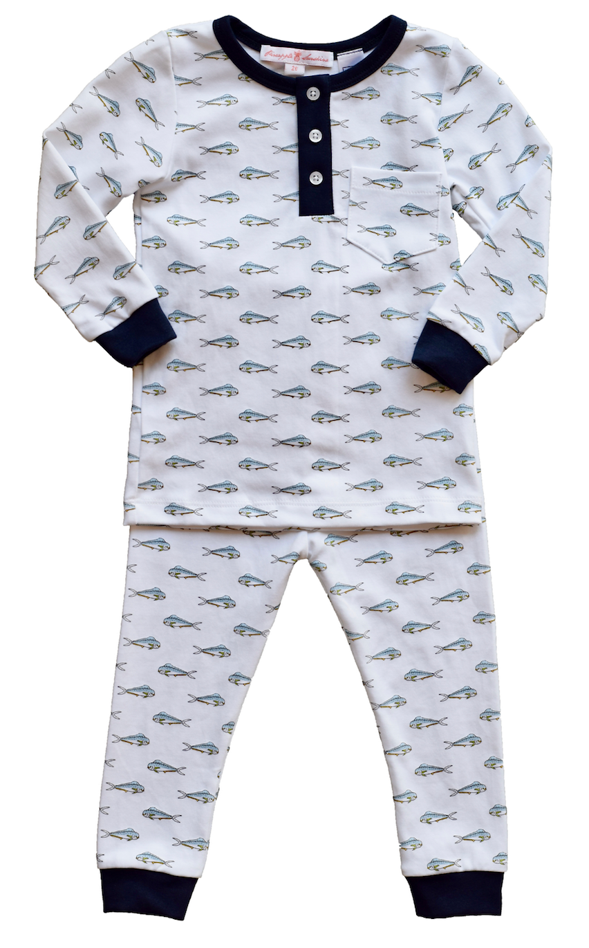 Pineapple Sunshine Mahi Mahi 2 piece boys pajama set