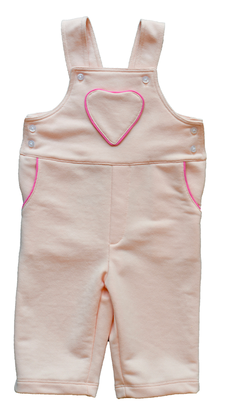 Pineapple sunshine pink heart pocket dungaree