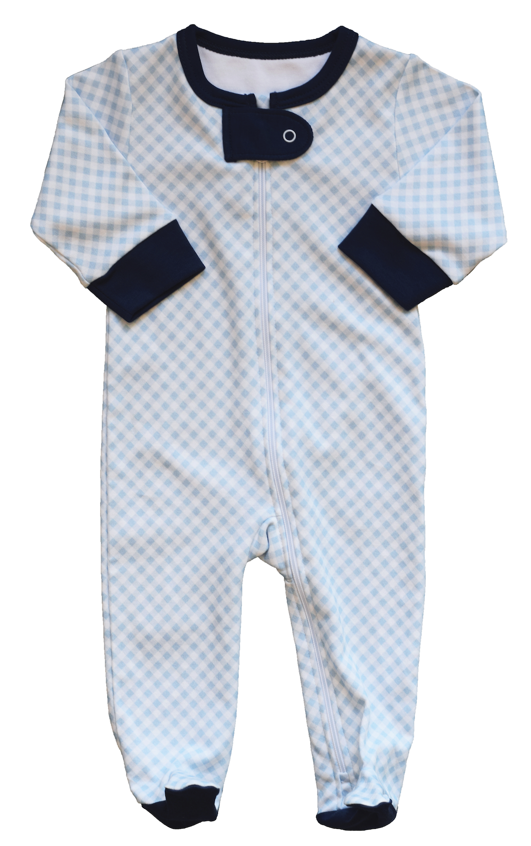 Pineapple sunshine Blue gingham footie