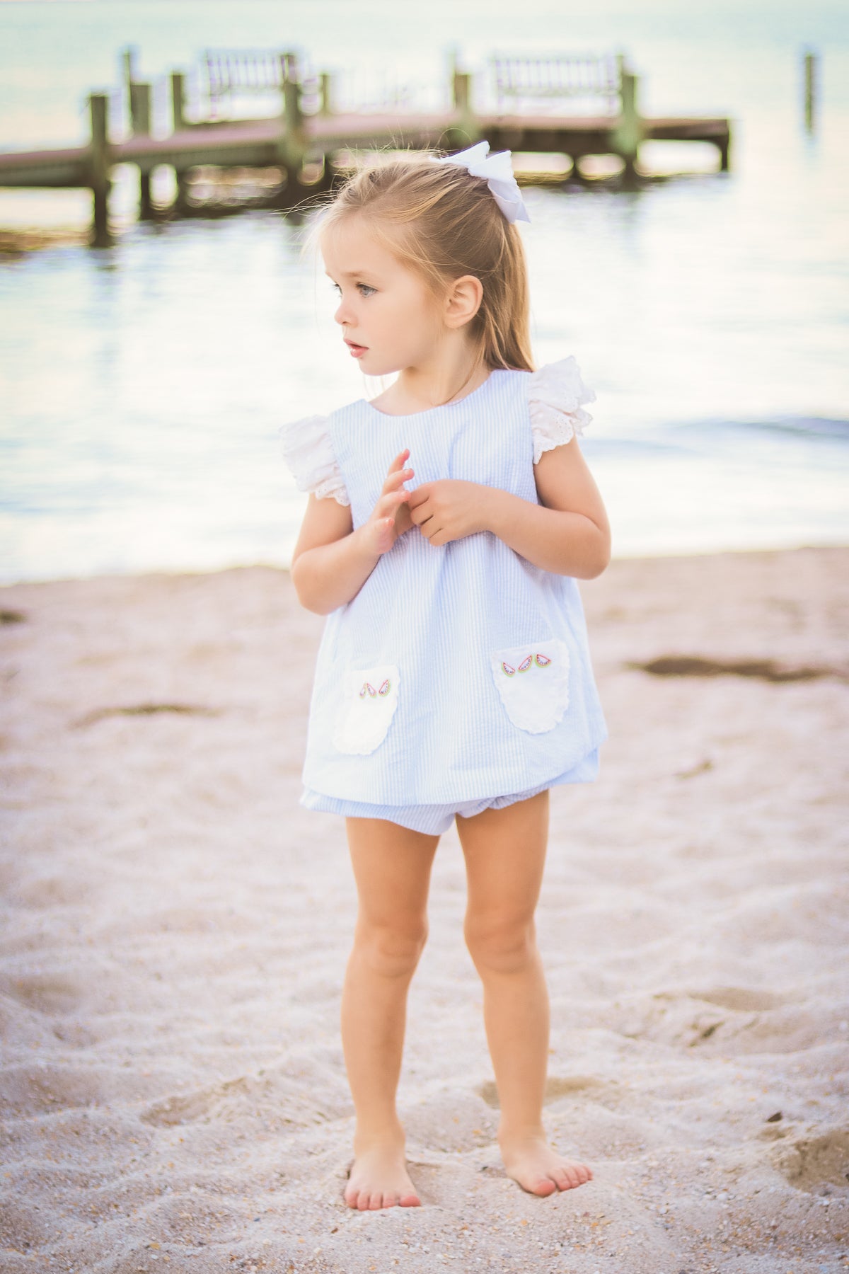 The Proper Peony Watermelon Seersucker Bloomer Set - Little Birdies Boutique
