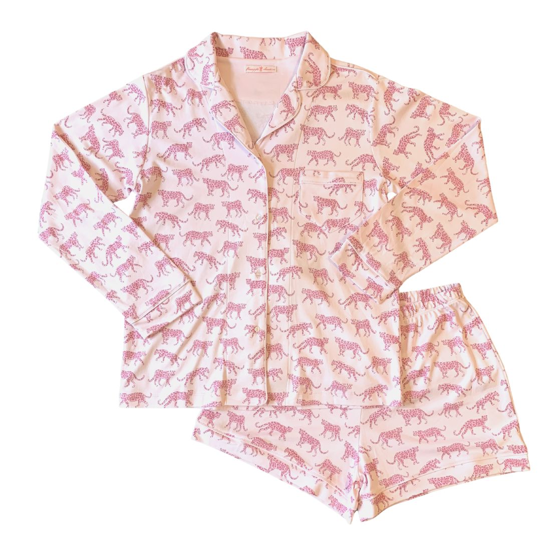 Pineapple Sunshine Pink Cheetah Mom Pajamas - Little Birdies