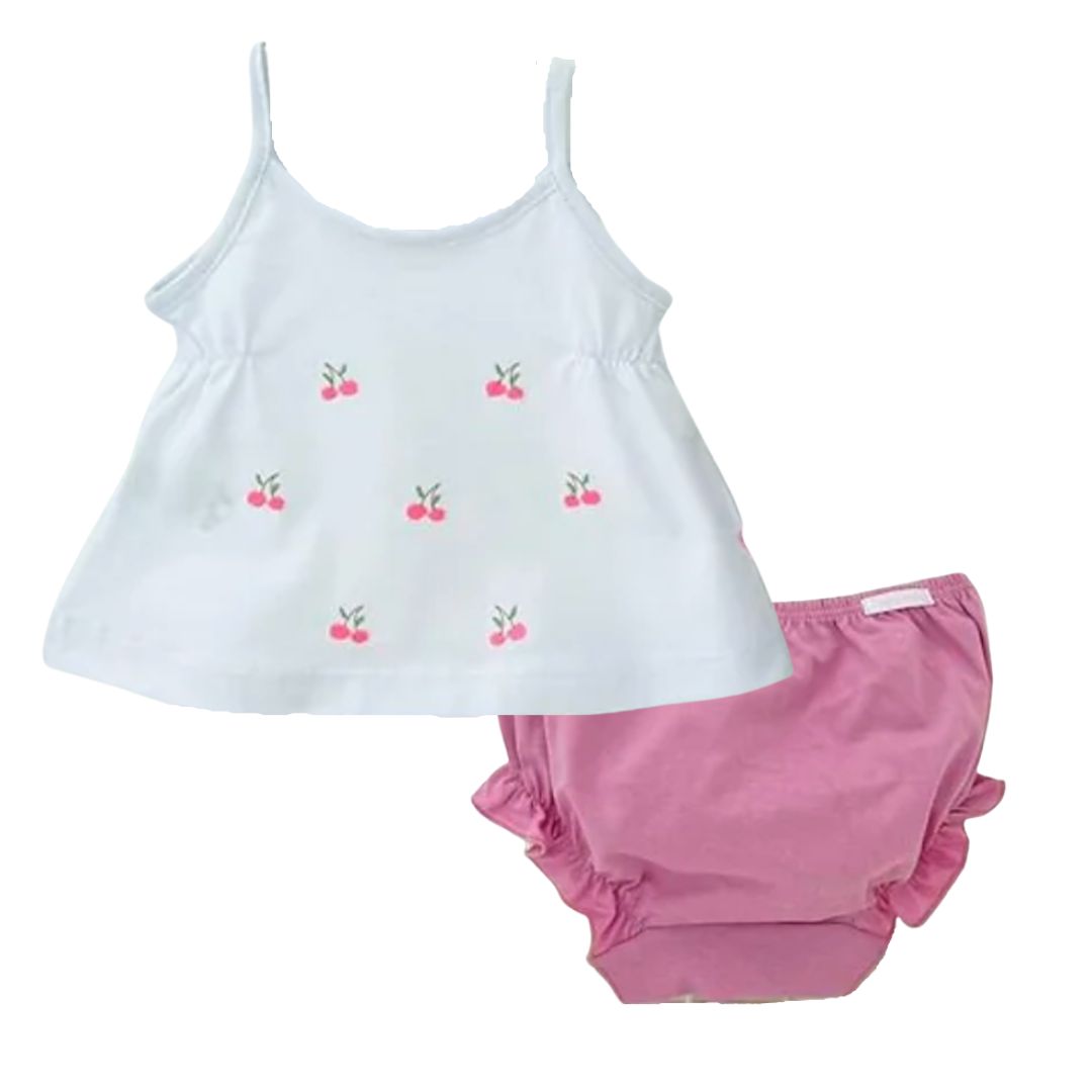 Kafka Baby Cherry Bloomer Set - Little Birdies