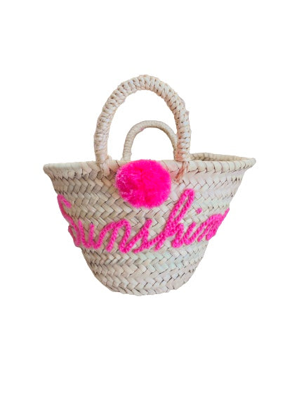 Pineapple Sunshine Pink Pom Pom Tote