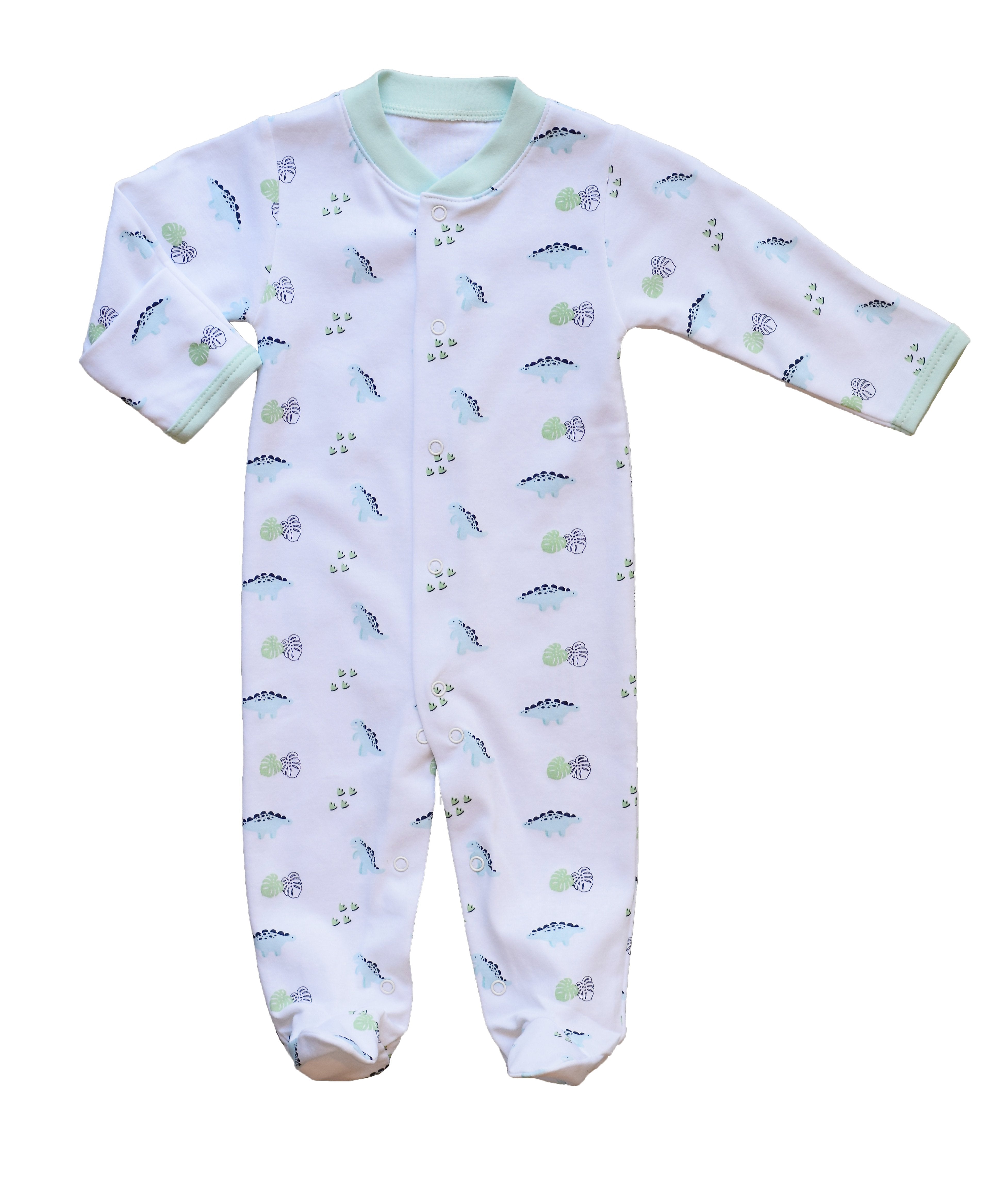 Pineapple Sunshine Dino Print footie