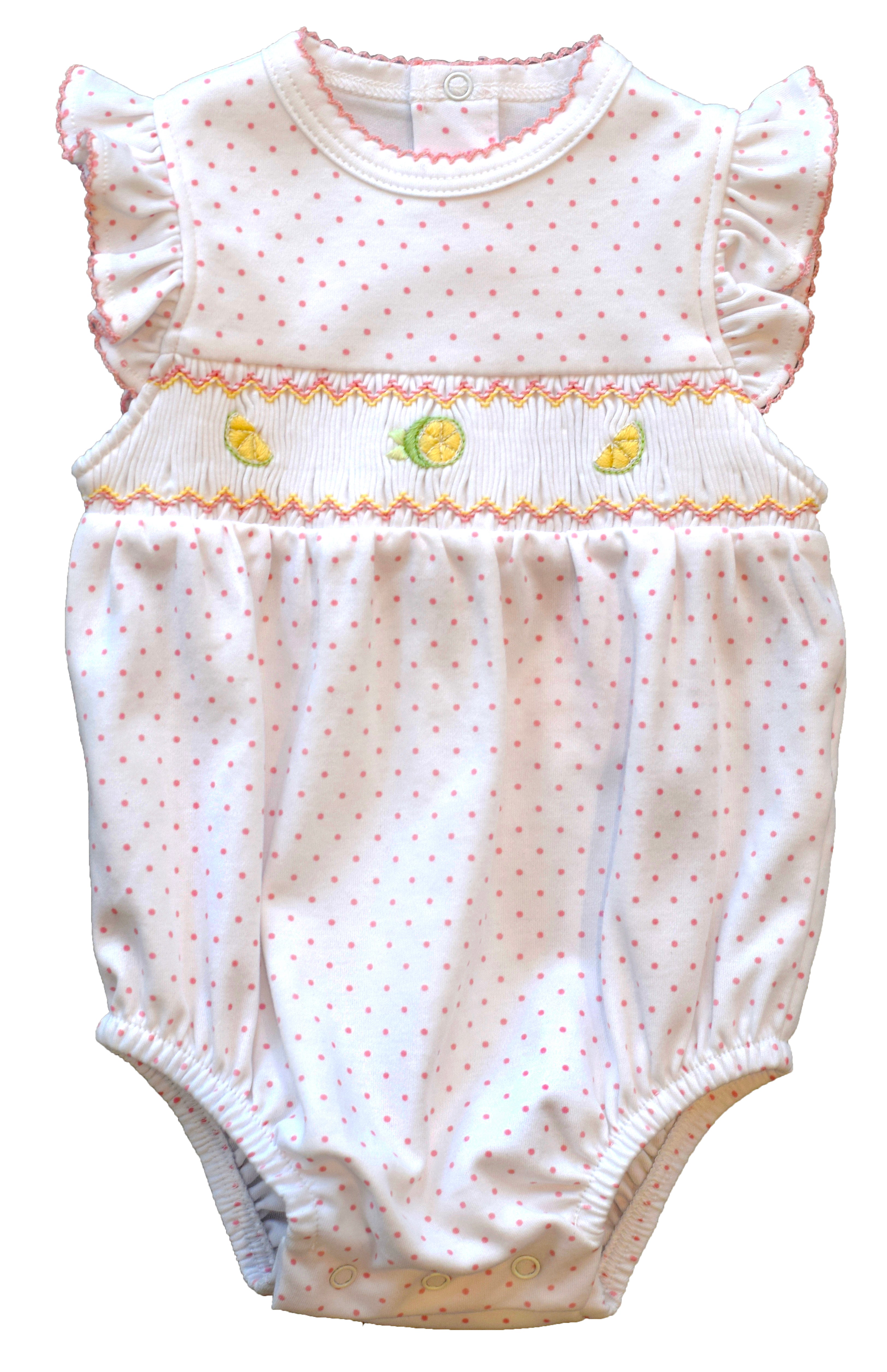 pineapple sunshine kids pink lemonade smocked bubble