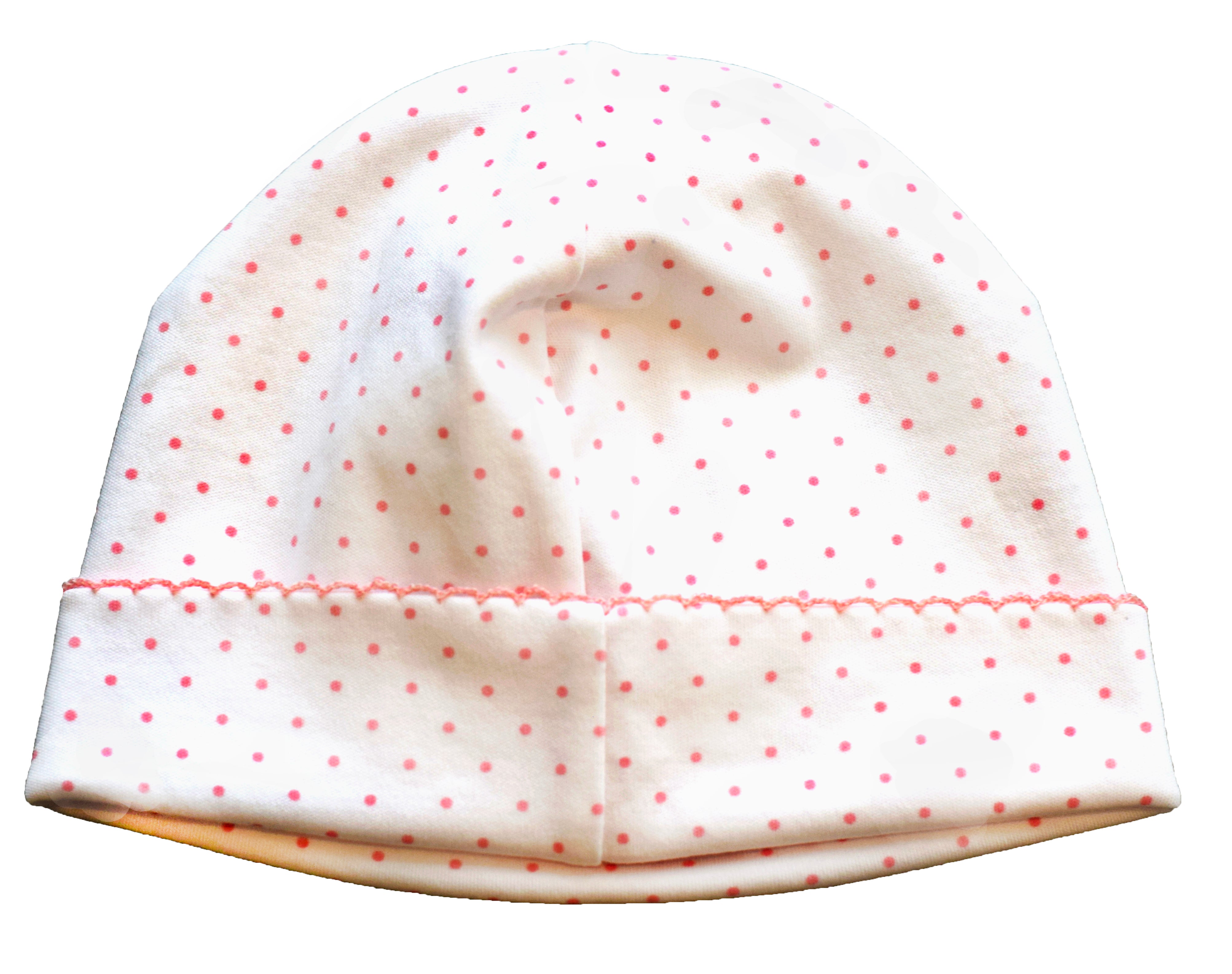 pineapple sunshine pink polka dot newborn hat