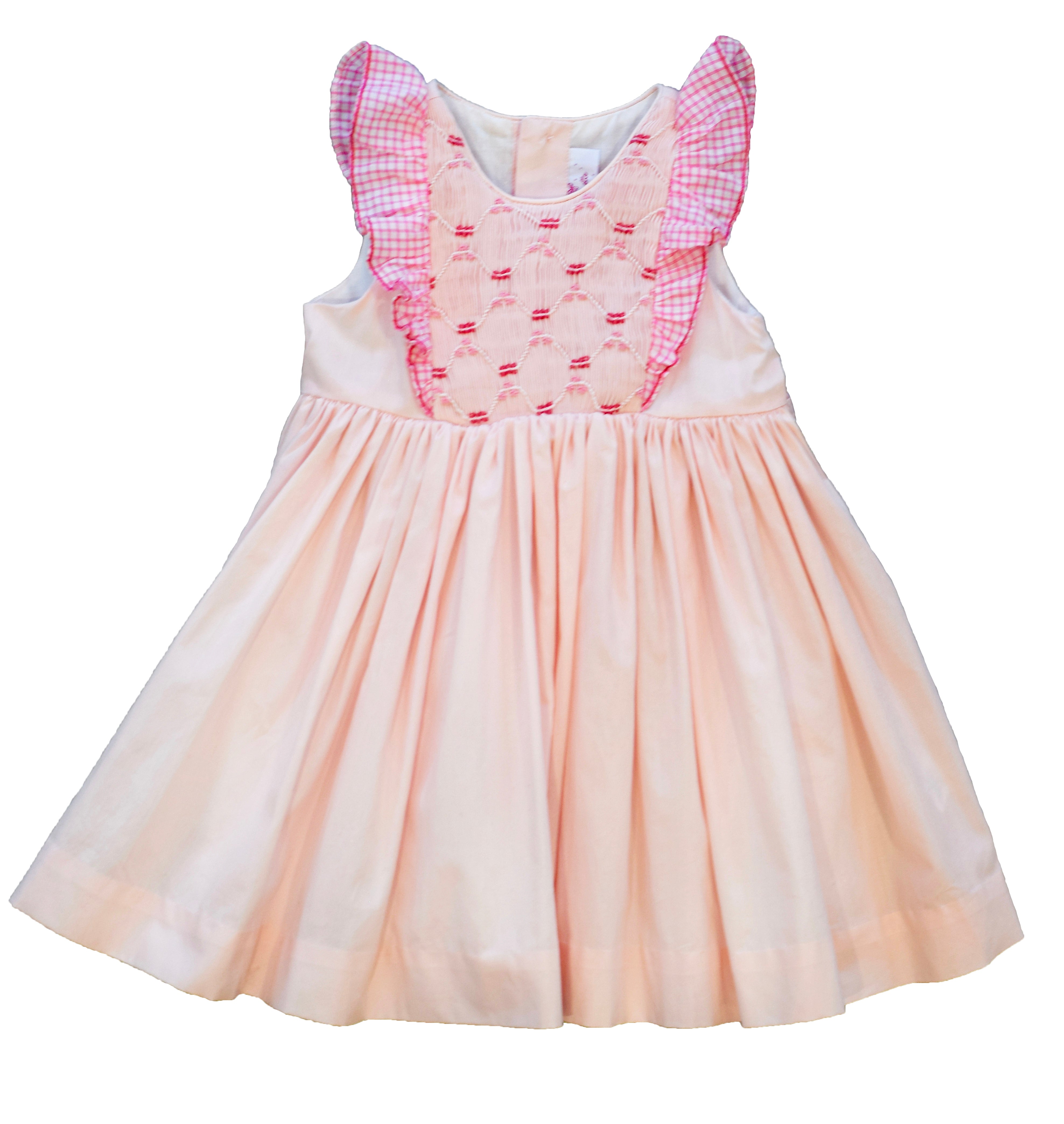 Antoinette girls pink smocked netti dress