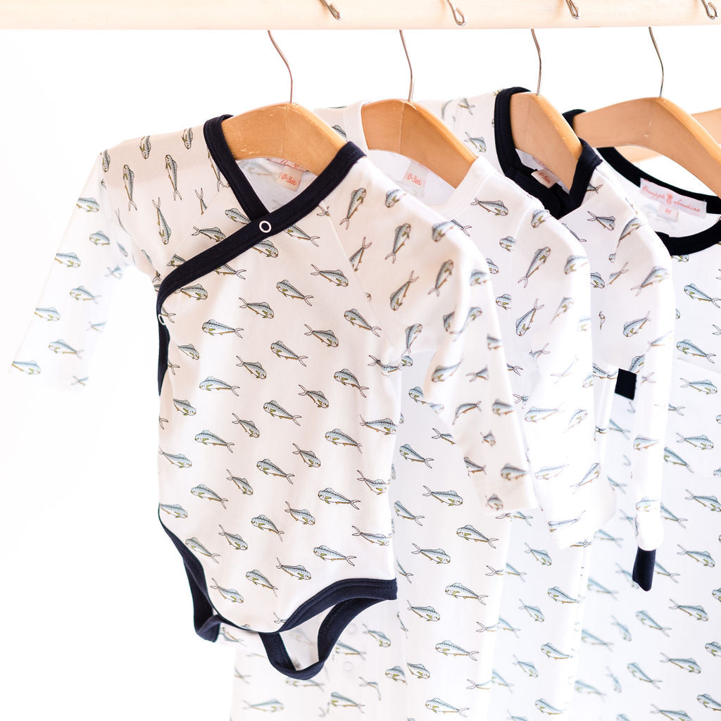 Pineapple Sunshine Mahi Mahi Kimono Sleeve Onesie