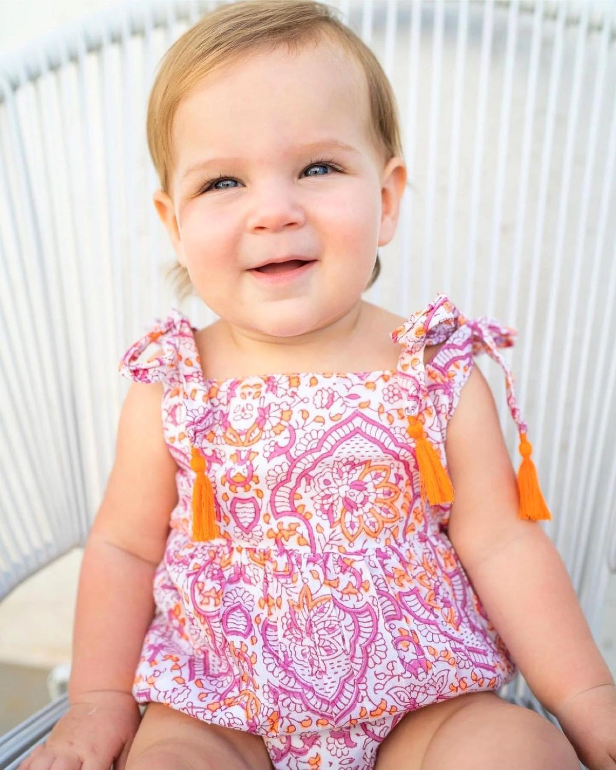 Zoe Baby Romper Sai Block Print Little Birdies