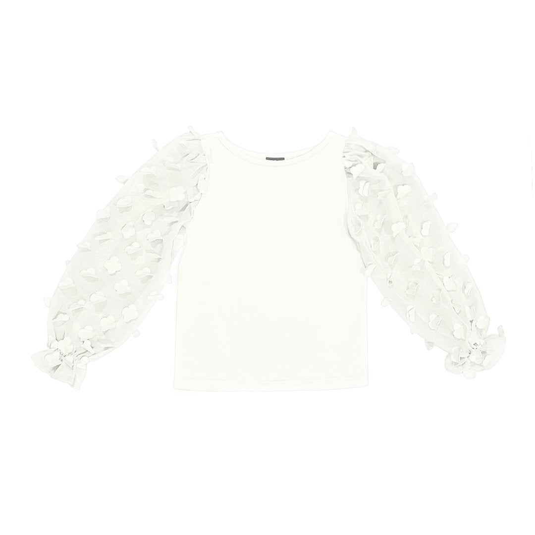 Little Olin White Petal Top - Little Birdies Boutique