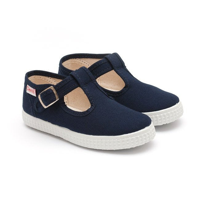 cienta shoes navy t-strap sneaker