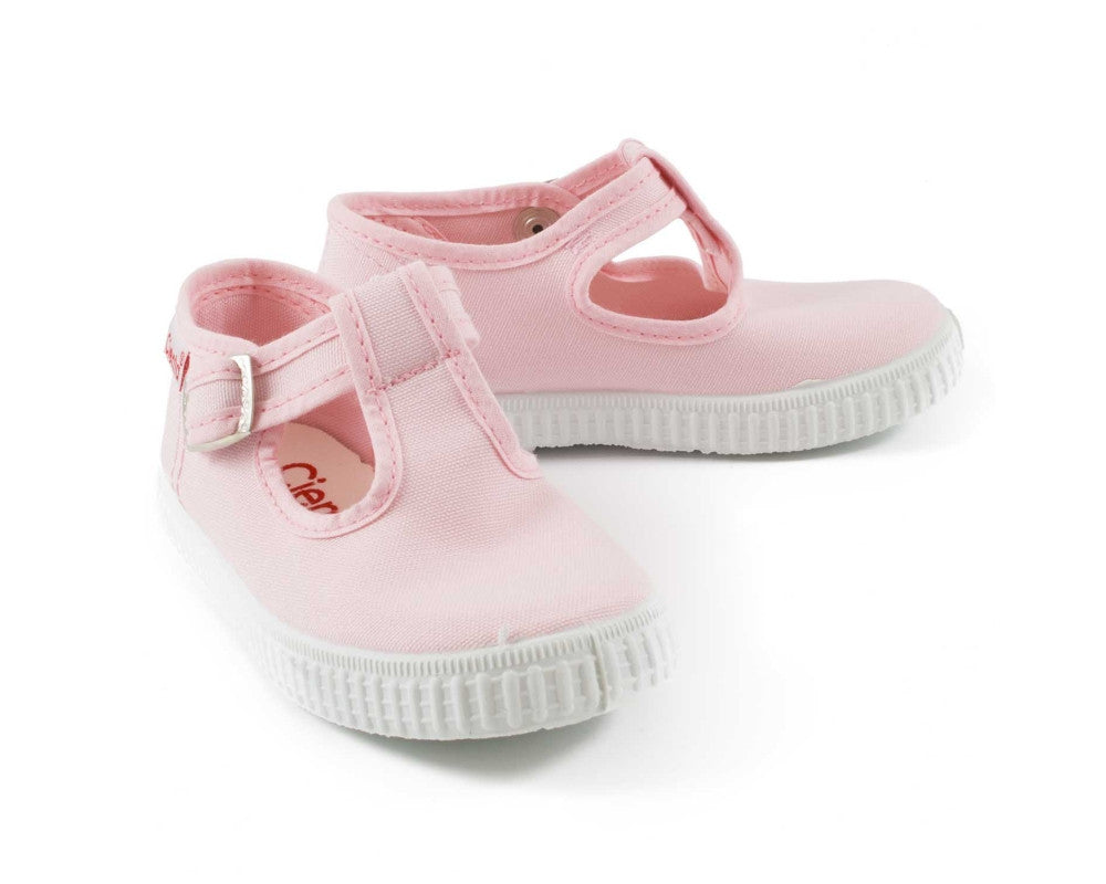 cienta t-strap light pink kids sneaker shoe