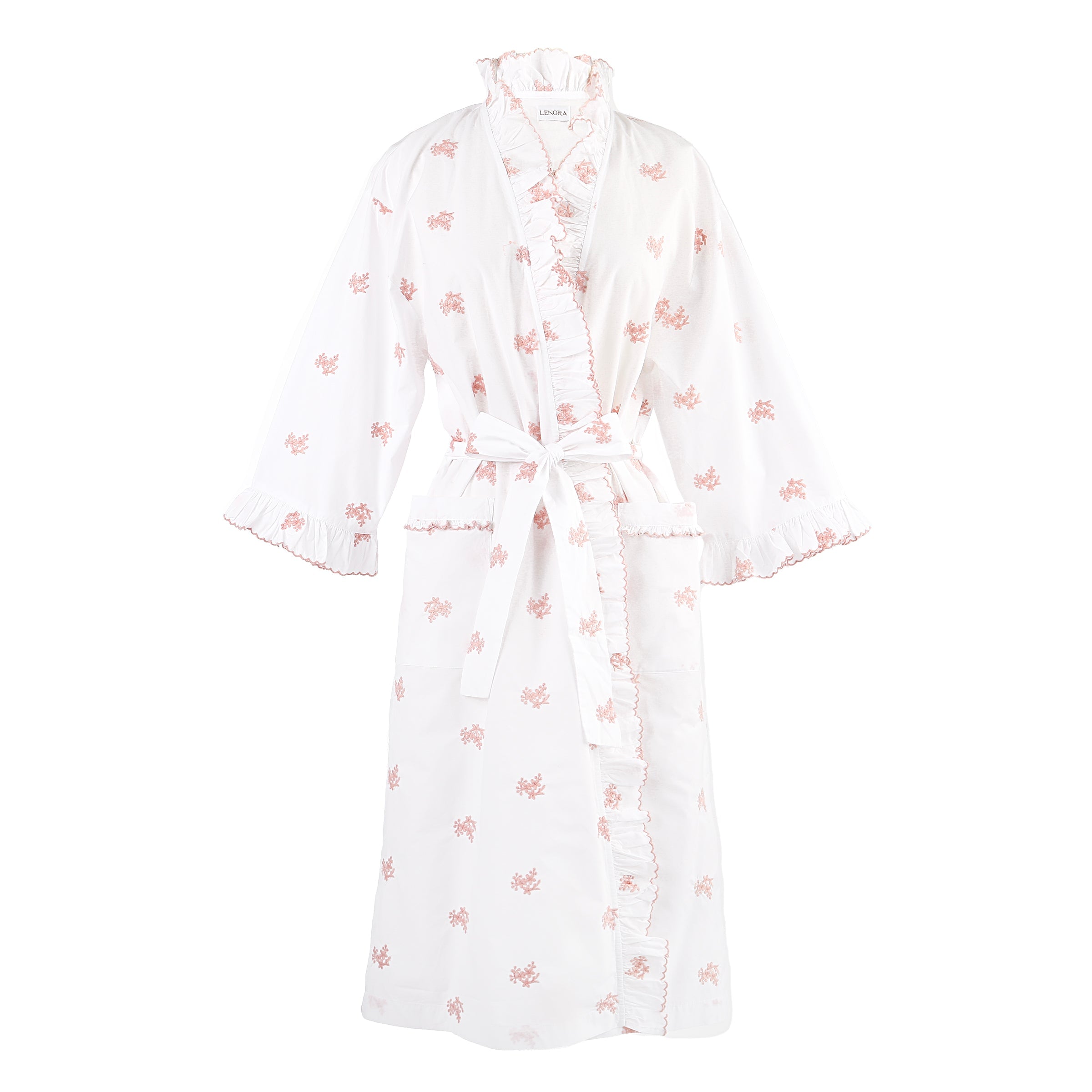 RUFFLE EMBROIDERED ROBE