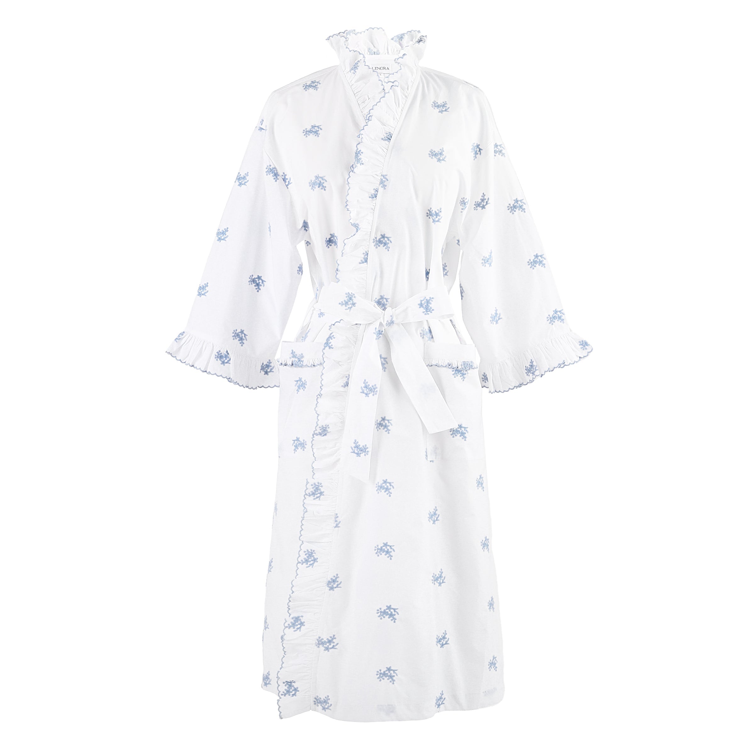 RUFFLE EMBROIDERED ROBE
