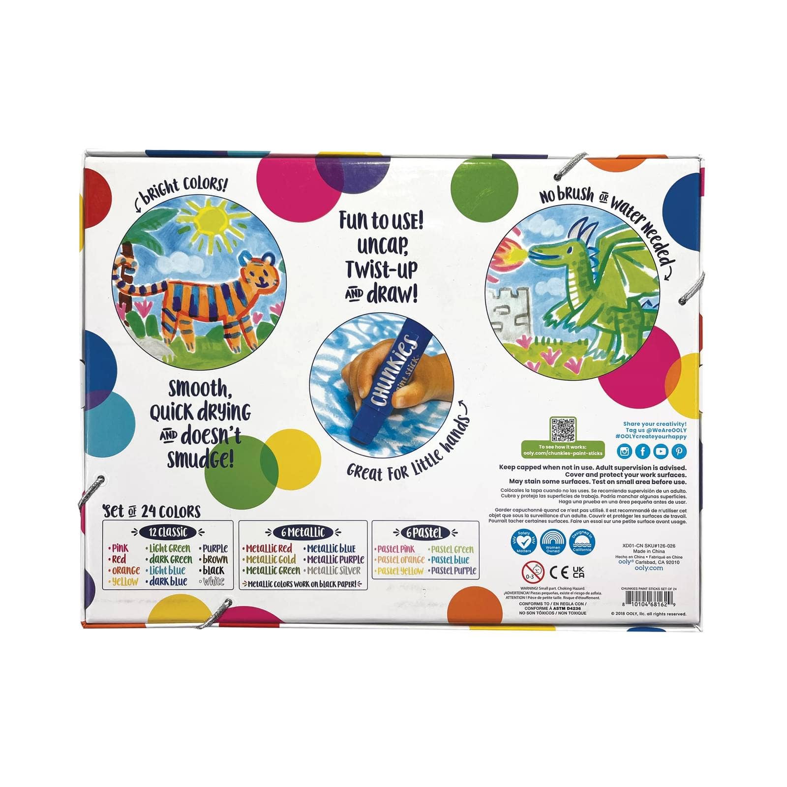 Ooly Art Supplies Chunkies Paint Sticks - Classic - Little Birdies