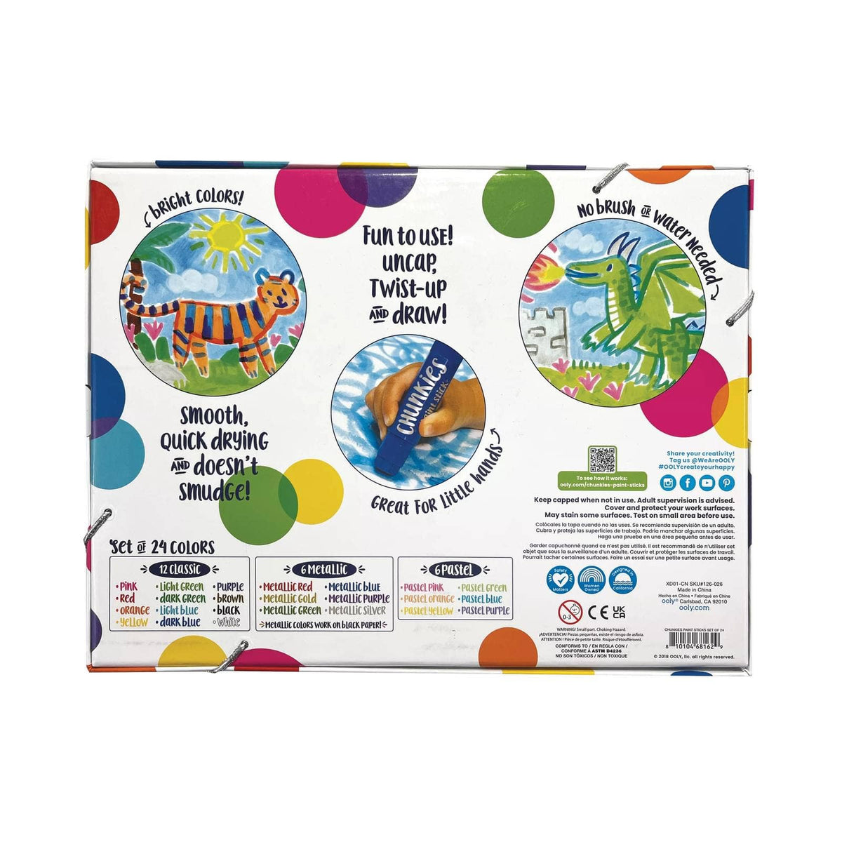 Ooly Art Supplies Chunkies Paint Sticks - Classic - Little Birdies