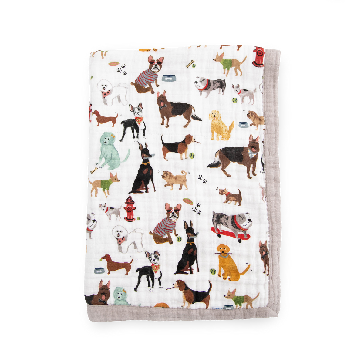 Cotton Muslin Baby Quilt - Woof - Little Birdies