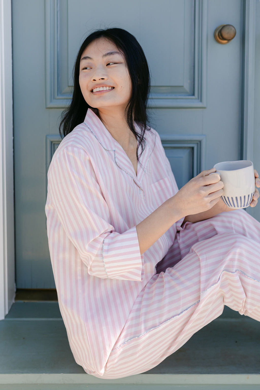 CLASSIC COTTON STRIPED CAPRI PAJAMAS