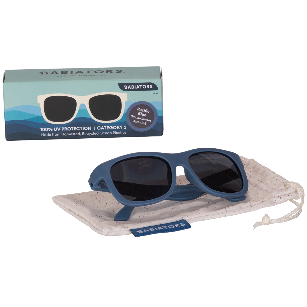 Babiator Kids Eco Collection: Navigator Sunglasses in Pacific Blue - Little Birdies