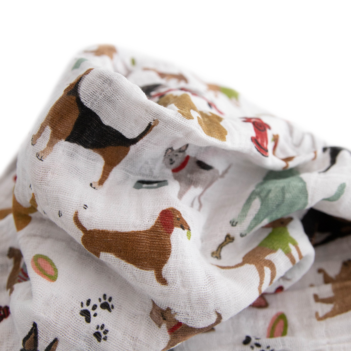 Cotton Muslin Swaddle Blanket - Woof - Little Birdies