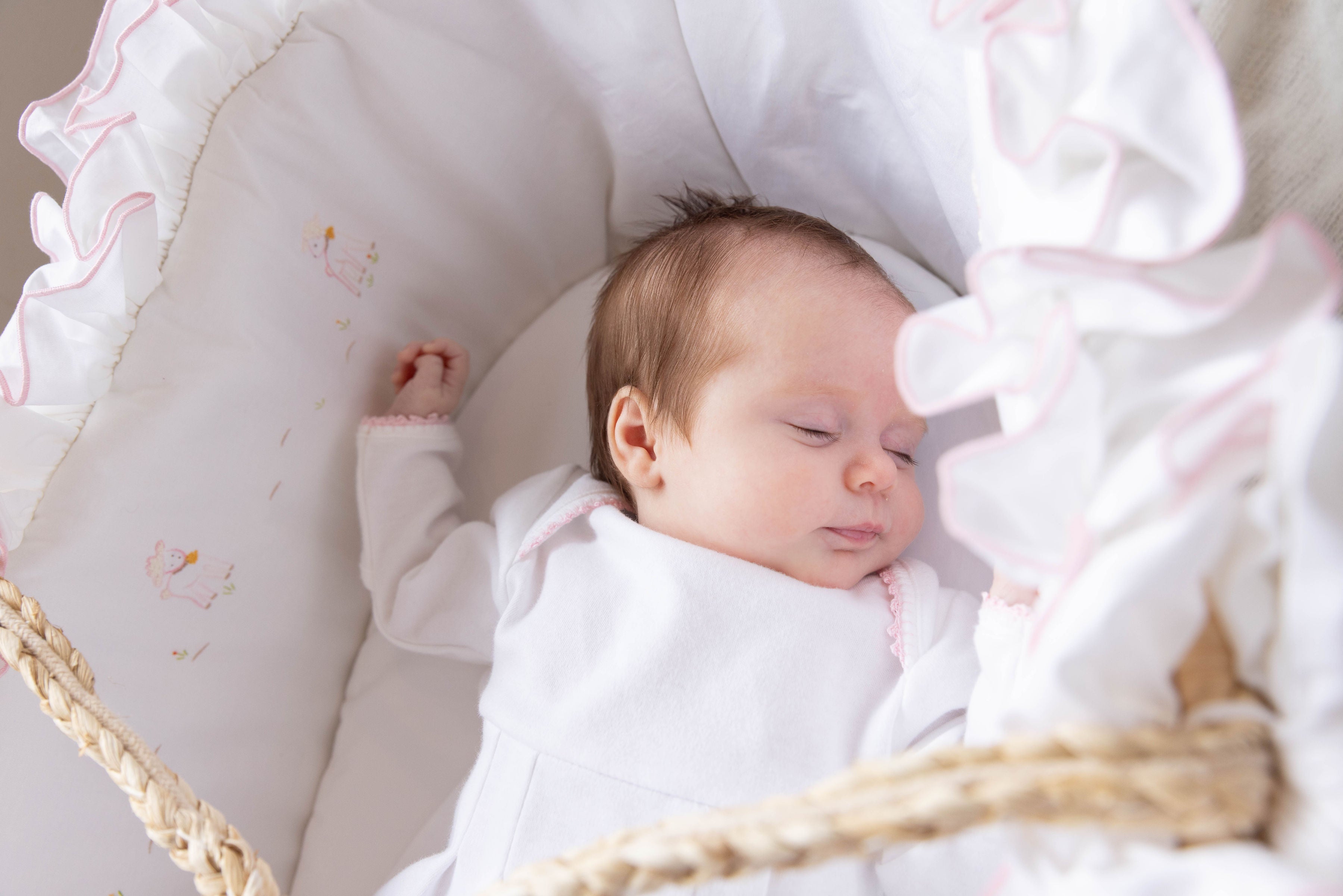 Lambikins Moses Basket Set - Pink