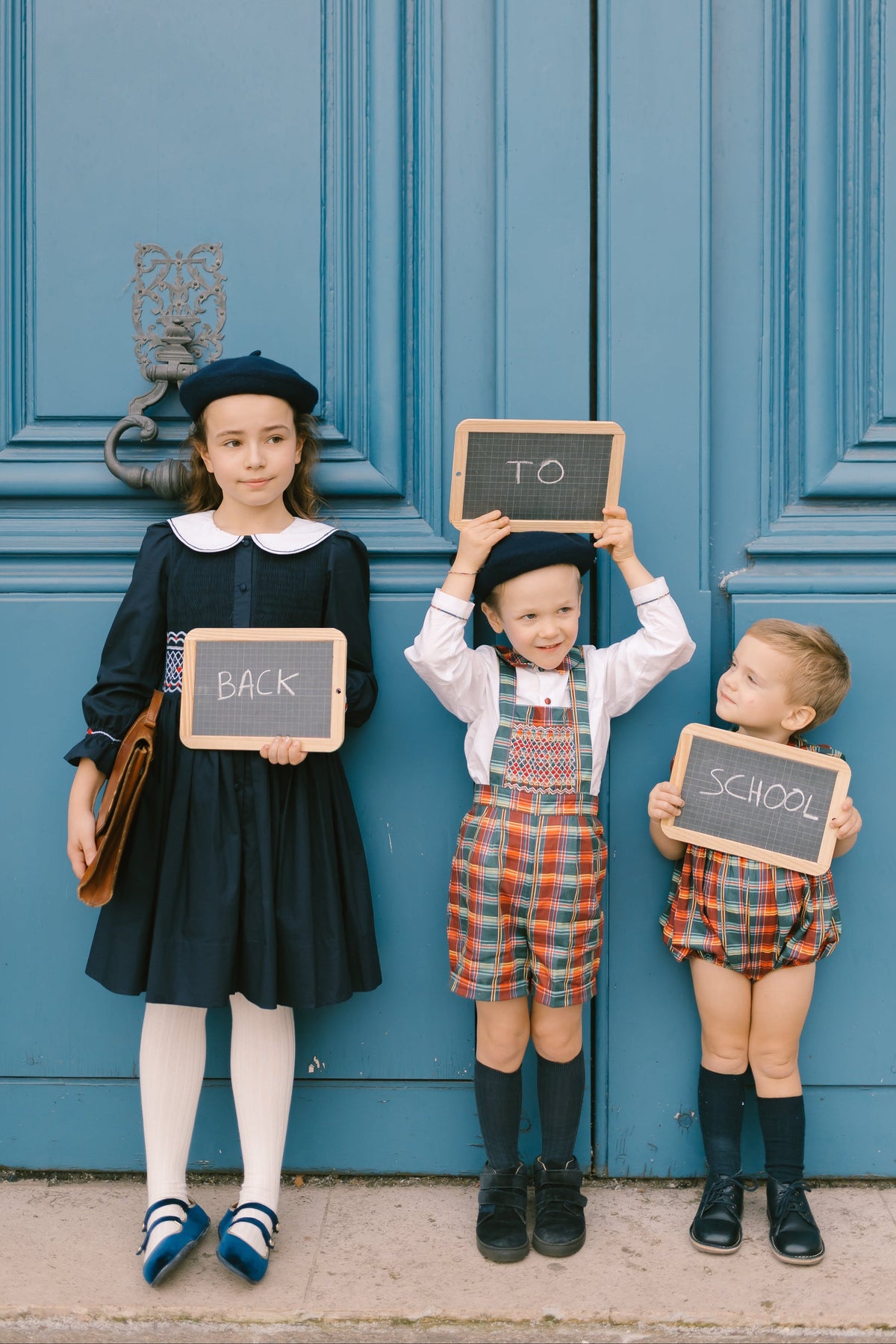 MARINE NAVY SMOCKED DRESS