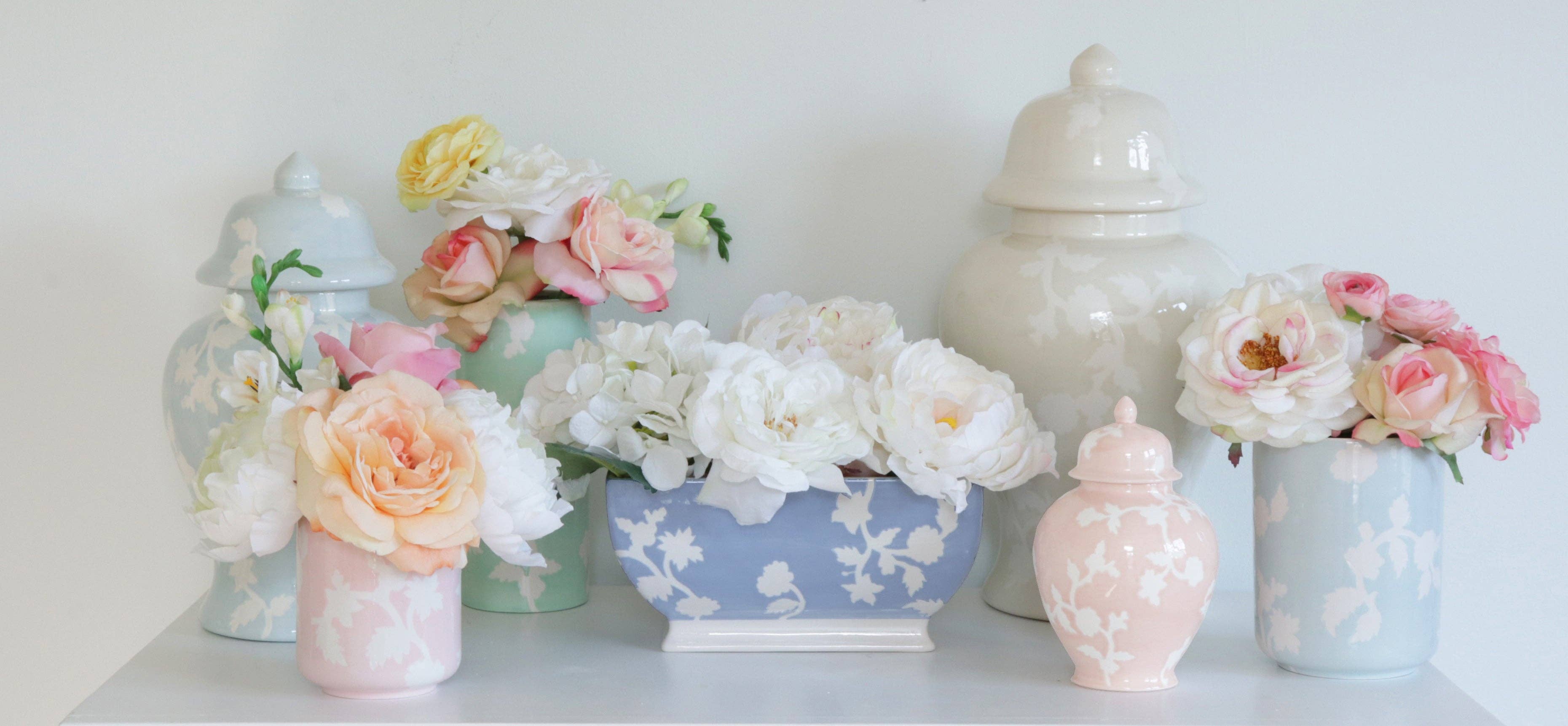 Lo Home by Lauren Haskell Designs Chinoiserie Dreams Planter: Serenity Blue - Little Birdies